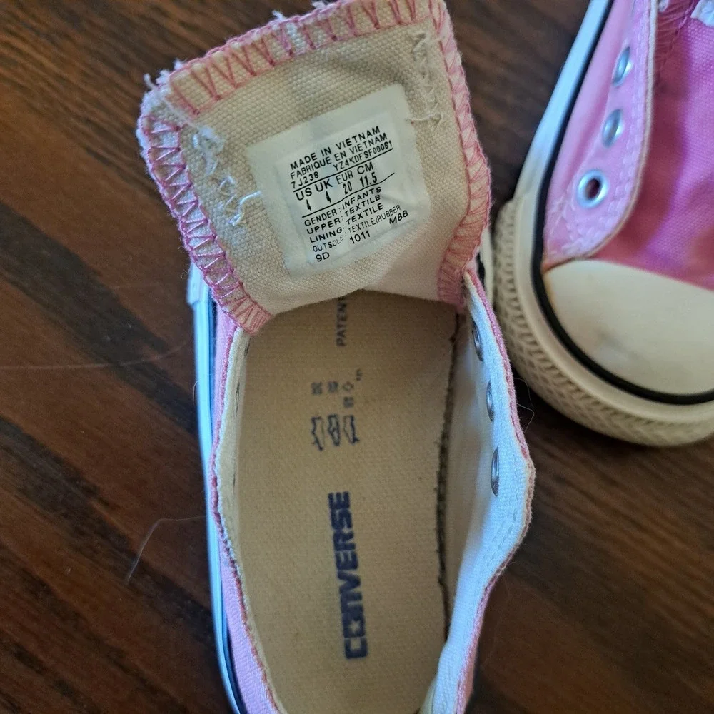 Converse Pink All Star & Champion White Sneakers Bundle Infant Size 3 4 Shoes